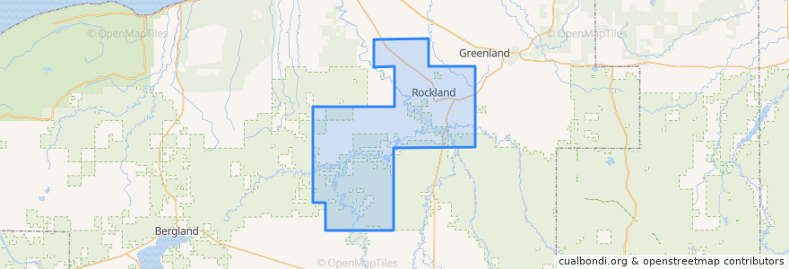 Mapa de ubicacion de Rockland Township.