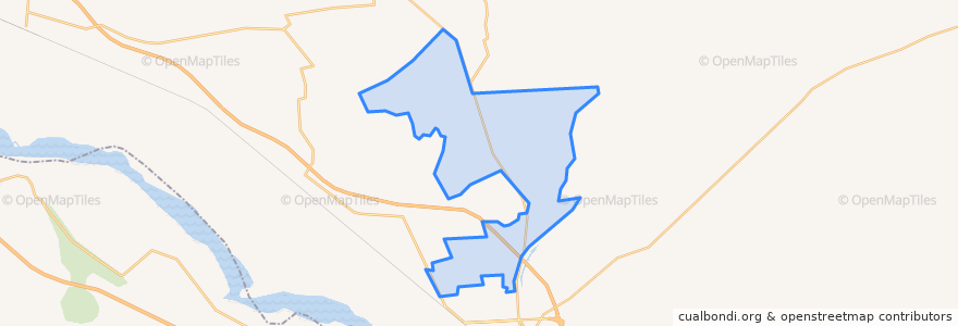 Mapa de ubicacion de 西山咀农场 ᠰᠢ ᠱᠠᠨ ᠽᠦᠢ ᠲᠠᠷᠢᠶᠠᠯᠠᠩ ᠤᠨ ᠲᠠᠯᠠᠪᠠᠢ.