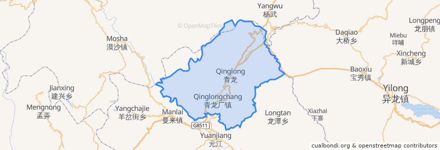 Mapa de ubicacion de Ganzhuang Subdistrict.