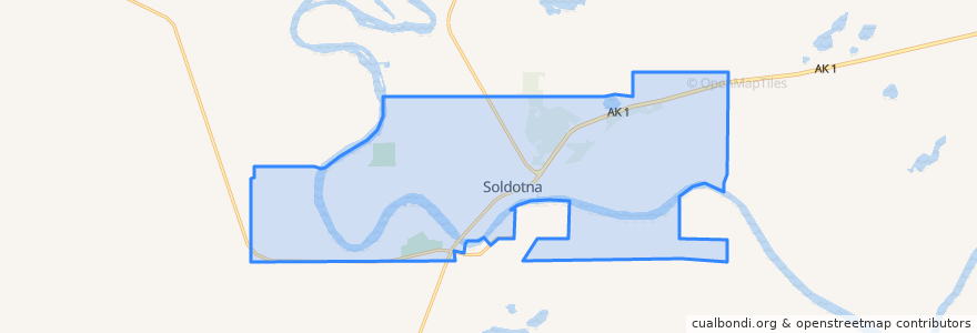 Mapa de ubicacion de Soldotna.