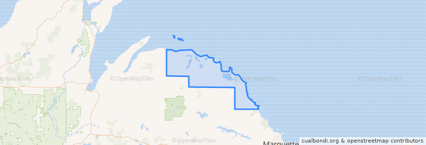 Mapa de ubicacion de Powell Township.