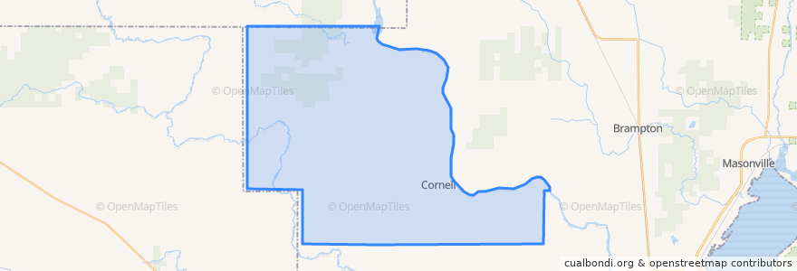 Mapa de ubicacion de Cornell Township.