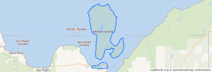 Mapa de ubicacion de Grand Island Township.