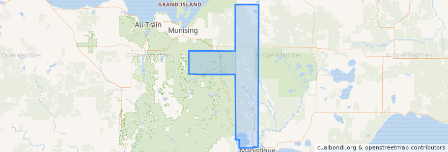 Mapa de ubicacion de Hiawatha Township.