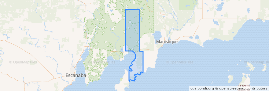 Mapa de ubicacion de Garden Township.