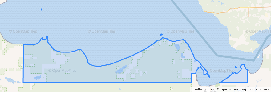 Mapa de ubicacion de Bay Mills Township.