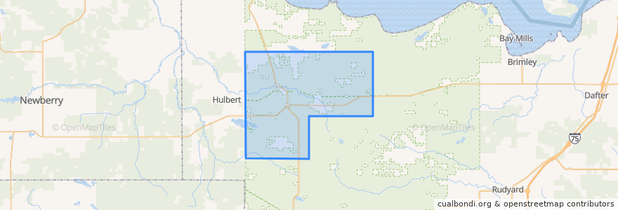 Mapa de ubicacion de Chippewa Township.