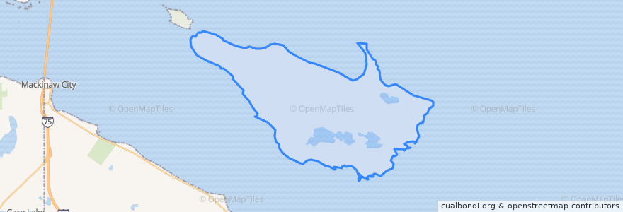 Mapa de ubicacion de Bois Blanc Township.