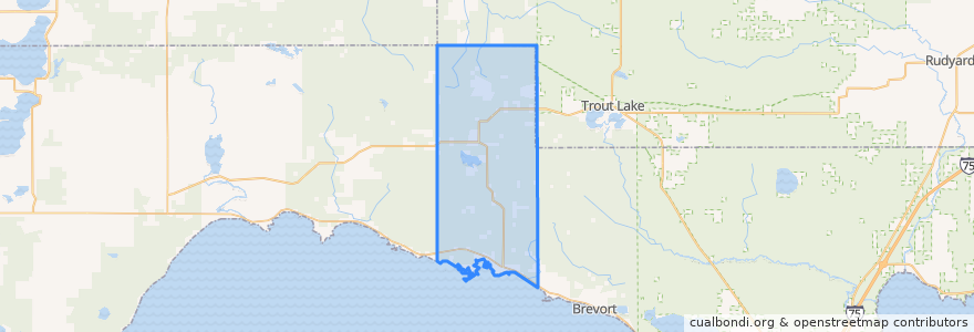 Mapa de ubicacion de Hendricks Township.