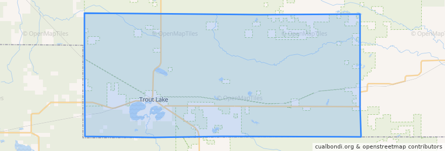 Mapa de ubicacion de Trout Lake Township.