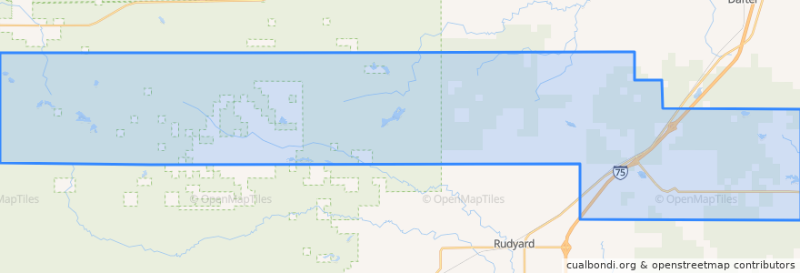 Mapa de ubicacion de Kinross Township.