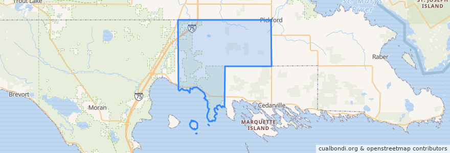 Mapa de ubicacion de Marquette Township.