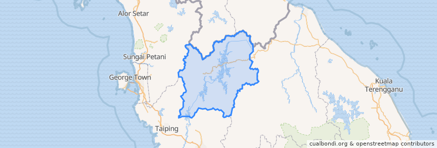 Mapa de ubicacion de Hulu Perak District.