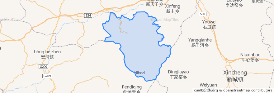 Mapa de ubicacion de 羊群沟乡.