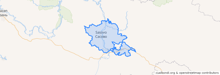 Mapa de ubicacion de Sasovsky District.