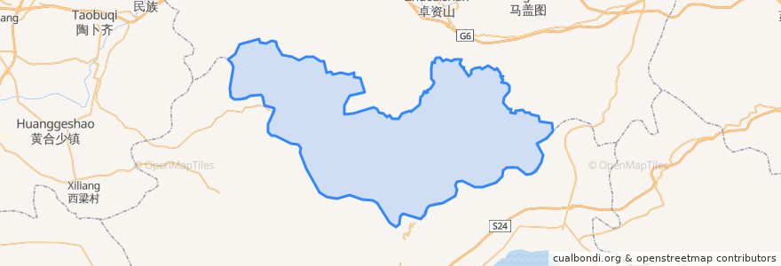 Mapa de ubicacion de 大榆树乡.