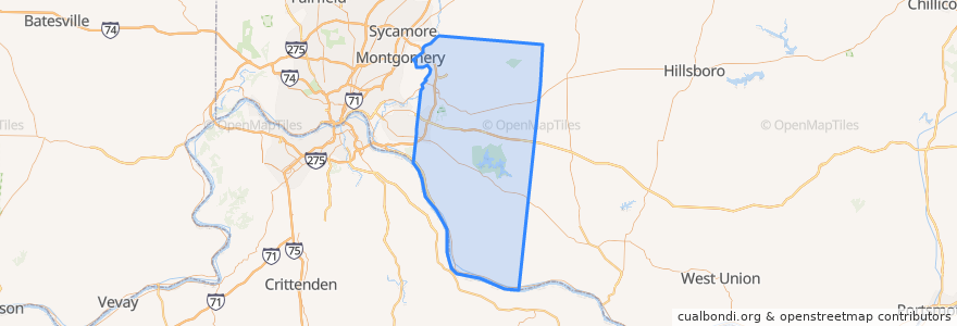 Mapa de ubicacion de Clermont County.