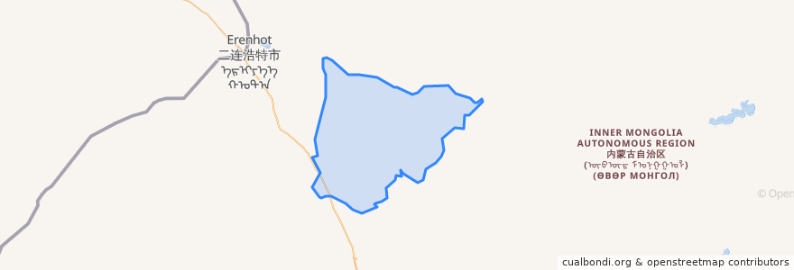 Mapa de ubicacion de 乌日根塔拉镇 ᠥᠷᠭᠡᠨᠲᠠᠯ᠎ᠠ ᠪᠠᠯᠭᠠᠰᠤ.