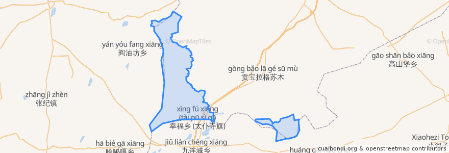 Mapa de ubicacion de 幸福乡 ᠰᠢᠩ ᠹᠦ᠋ ᠰᠢᠶᠠᠩ.