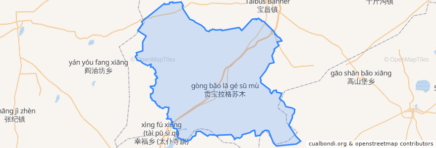 Mapa de ubicacion de 贡宝拉格苏木 ᠭᠦᠨᠪᠤᠯᠠᠭ ᠰᠤᠮᠤ.