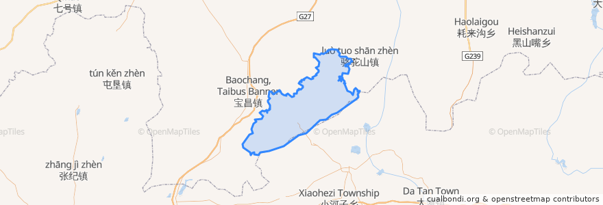 Mapa de ubicacion de 千斤沟镇 ᠴᠢᠶᠠᠨ ᠵᠢᠨ ᠭᠧᠦ ᠪᠠᠯᠭᠠᠰᠤ.