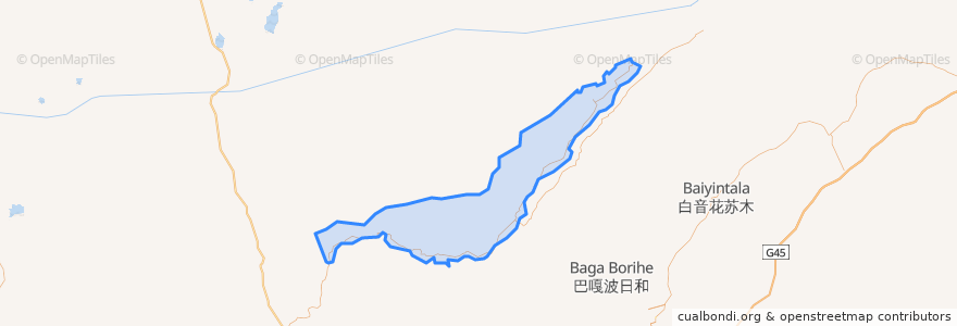 Mapa de ubicacion de 白音套海苏木 ᠪᠠᠶᠠᠨᠲᠣᠬᠣᠢ ᠰᠤᠮᠤ.