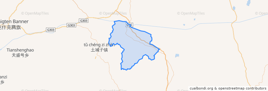 Mapa de ubicacion de 五分地镇 ᠡᠦ ᠹᠧᠨ ᠳ᠋ᠢ ᠪᠠᠯᠭᠠᠰᠤ.