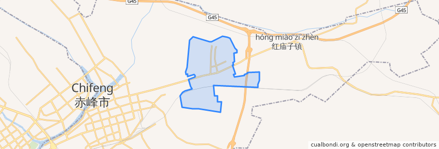 Mapa de ubicacion de 红山区农畜产品加工产业园区.