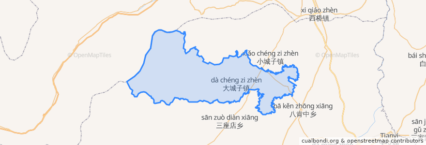 Mapa de ubicacion de 大城子镇.