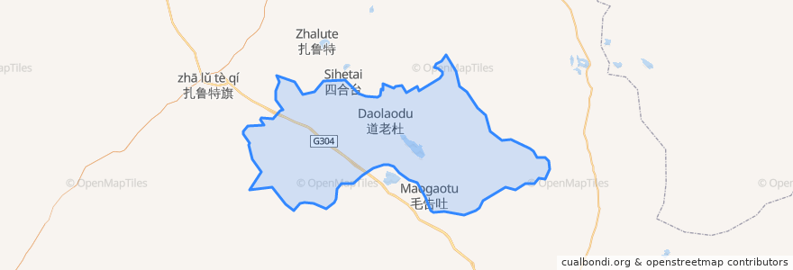 Mapa de ubicacion de 道老杜苏木 ᠳᠣᠯᠣᠳᠤ ᠰᠤᠮᠤ.