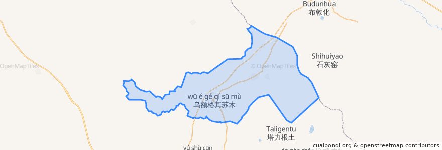 Mapa de ubicacion de 乌额格其苏木 ᠦᠨᠡᠭᠡᠴᠢ ᠰᠤᠮᠤ.