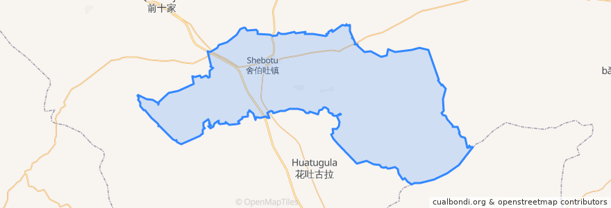 Mapa de ubicacion de 舍伯吐镇 ᠱᠧᠪᠡᠷᠲᠦ ᠪᠠᠯᠭᠠᠰᠤ.