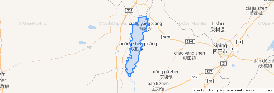 Mapa de ubicacion de 双胜镇 ᠱᠤᠸᠠᠩ ᠱᠧᠩ ᠪᠠᠯᠭᠠᠰᠤ.