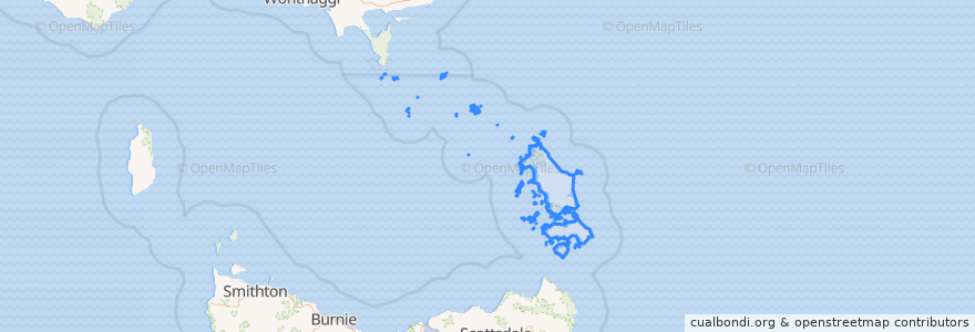 Mapa de ubicacion de Flinders Council.