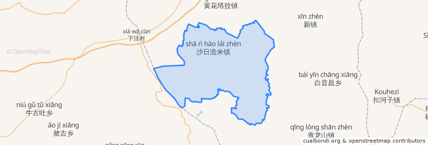 Mapa de ubicacion de 沙日浩来镇 ᠰᠢᠷᠠᠬᠣᠭᠣᠯᠠᠢ ᠪᠠᠯᠭᠠᠰᠤ.