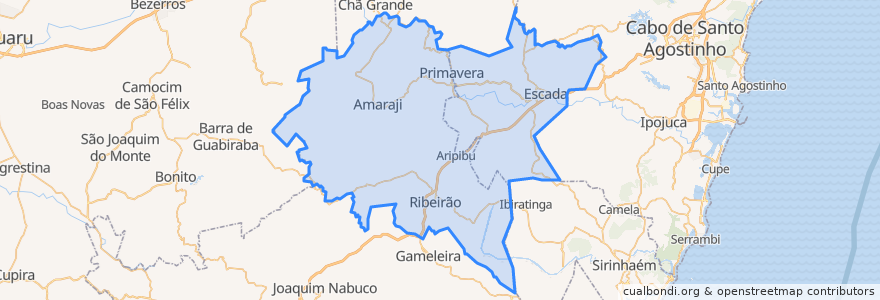 Mapa de ubicacion de Região Geográfica Imediata de Escada-Ribeirão.