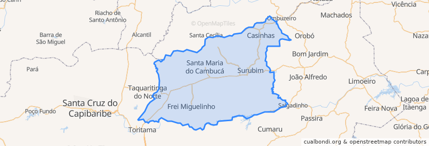 Mapa de ubicacion de Região Geográfica Imediata de Surubim.