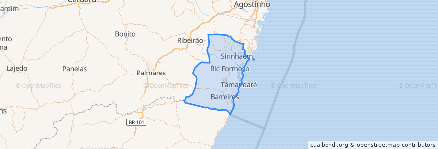 Mapa de ubicacion de Região Geográfica Imediata de Barreiros-Sirinhaém.