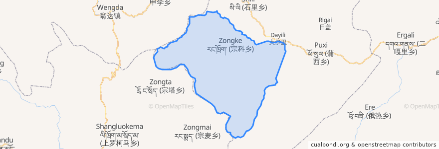 Mapa de ubicacion de Zongke.