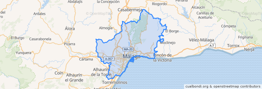 Mapa de ubicacion de Málaga-Costa del Sol.