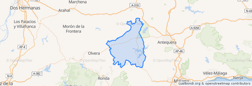 Mapa de ubicacion de Guadalteba.