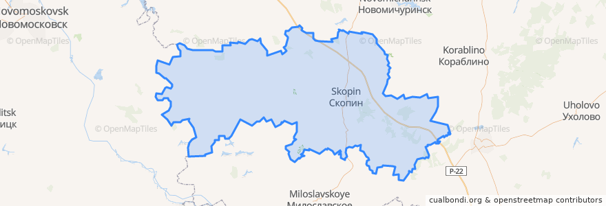 Mapa de ubicacion de Скопинский район.