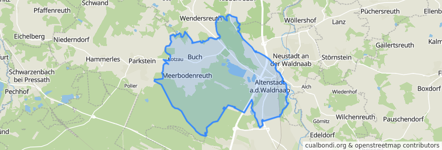 Mapa de ubicacion de Altenstadt an der Waldnaab.