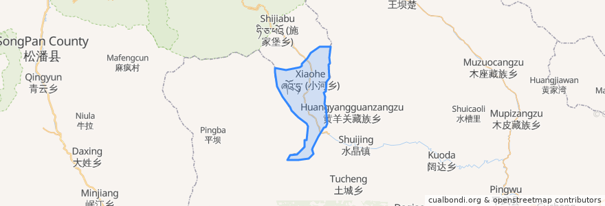 Mapa de ubicacion de ཞའྲོ་ཧུ་ 小河乡.