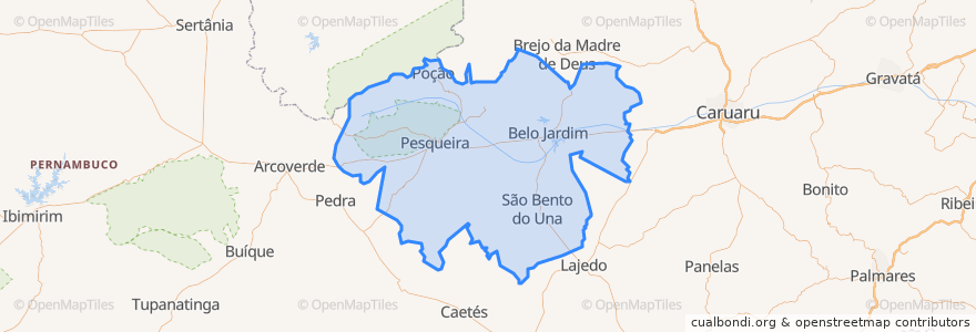 Mapa de ubicacion de Região Geográfica Imediata de Belo Jardim-Pesqueira.