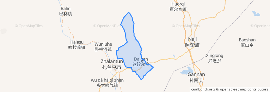 Mapa de ubicacion de 达斡尔民族乡.