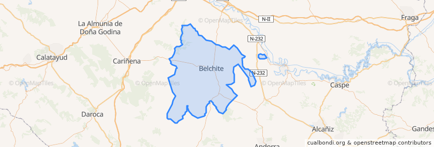 Mapa de ubicacion de Campo de Belchite.