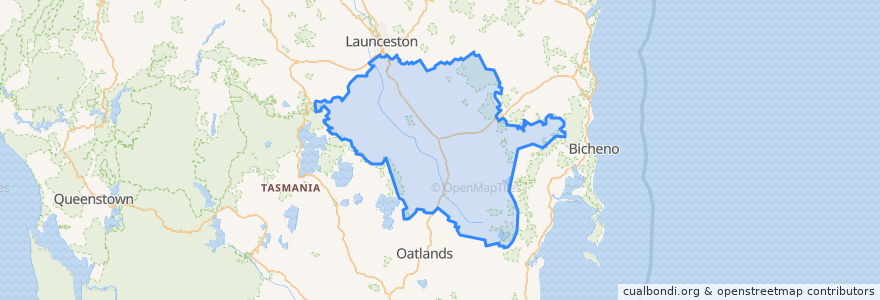 Mapa de ubicacion de Northern Midlands.