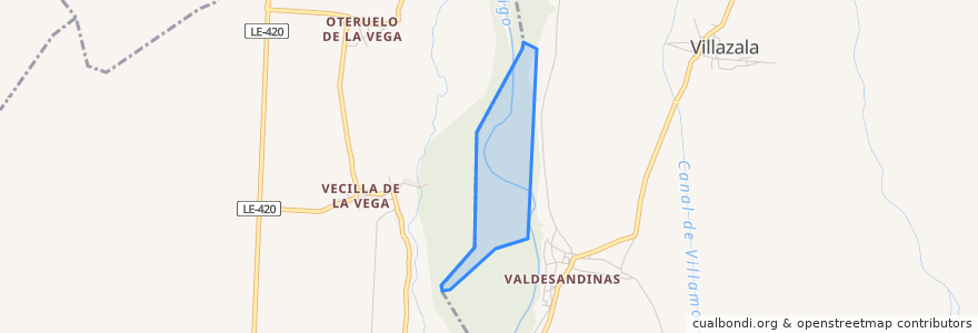 Mapa de ubicacion de Comunidad de Soto de la Vega y Villazala.