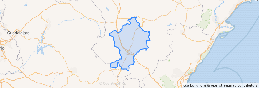 Mapa de ubicacion de Comunidad de Teruel.